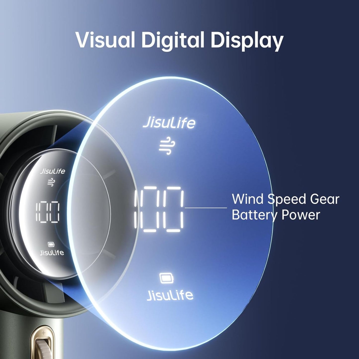 JisuLife Pro 1 ABS Handheld Fan – 3600mAh, Adjustable Speed, LED Display, 1-Year Warranty