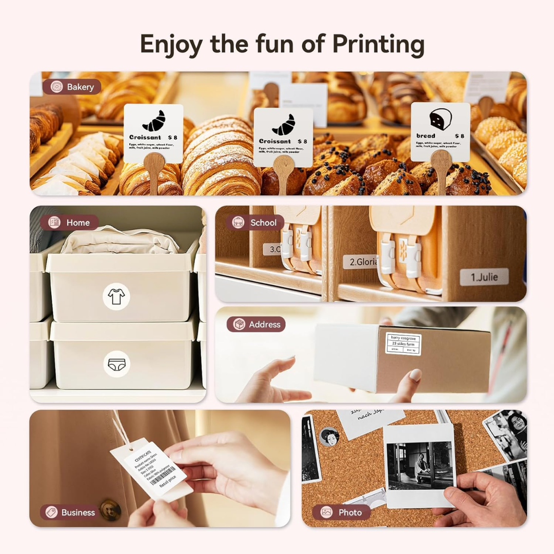 NIIMBOT B21 Label Maker Inkless Bluetooth Label Printer, 2 Inch Portable Label Machine for Small Bus