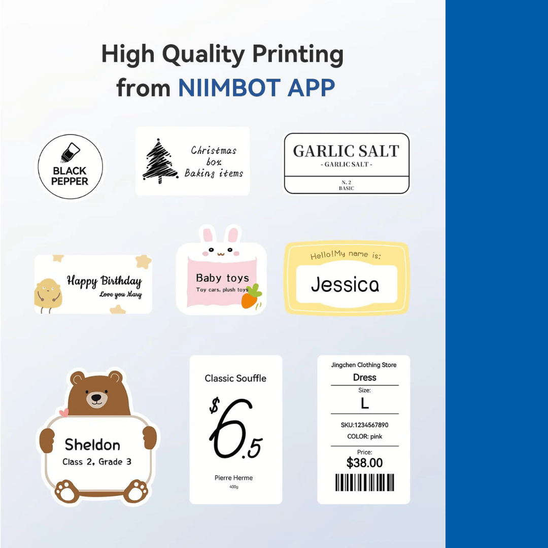 NIIMBOT B1 Label Maker with Tapes, 2 Inch Portable Thermal Label Printer for Home School Office Smal