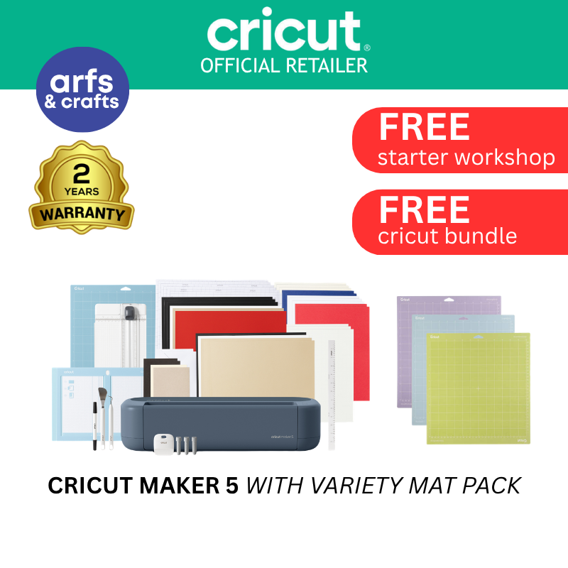 Cricut Maker 5 Smart Cutting Machine with Materials Bundle