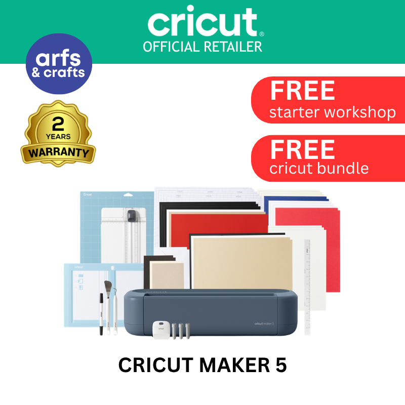 Cricut Maker 5 Smart Cutting Machine with Materials Bundle